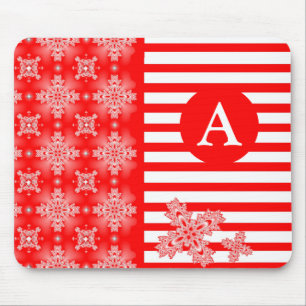 Add Your Monogram Artdeco Flowers in Retro Style Mouse Mat