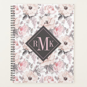 Add Your Monogram Classic Pink & Grey Pattern Planner