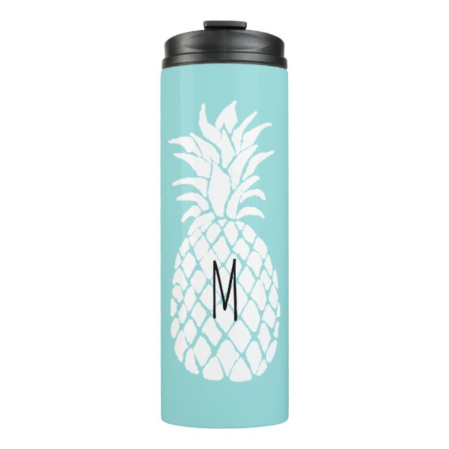 add your monogram personalised pineapple thermal tumbler (Front)