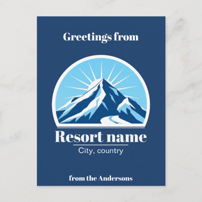 Add your mountain or ski resort name Postcard (Front)