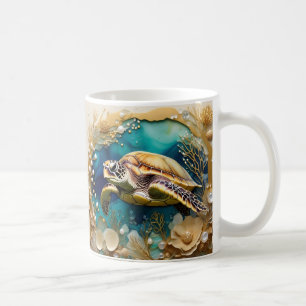 Add your name 3D Turtle Turtles Under the Ocean Coffee Mug