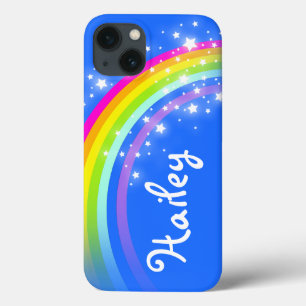 Add your name 5 letter rainbow blue iphone case