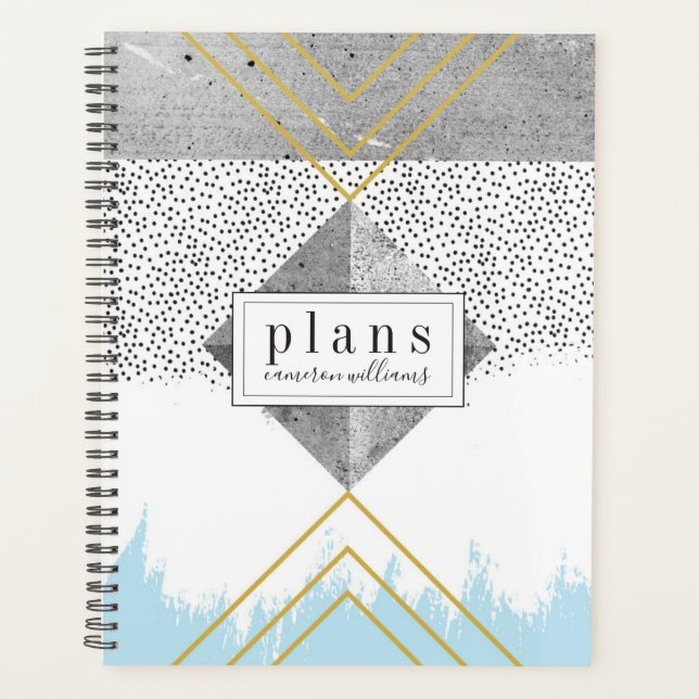 Add Your Name | Abstract Modern Design Planner (Front)