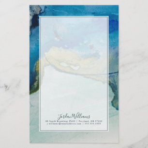 Add Your Name Abstract Terrain - Blue Stationery
