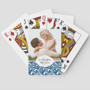 Add Your Name   Abstract Waves Playing Cards