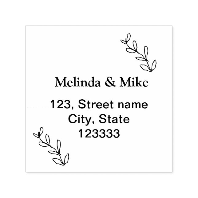 Add your name address City State postal custom sim Self-inking Stamp (Design)