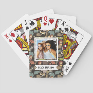 Add Your Name African Animals Pattern Playing Cards