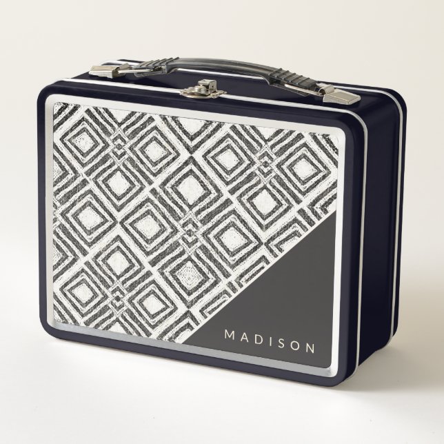 Add Your Name | African Wild Pattern Metal Lunch Box (Front)
