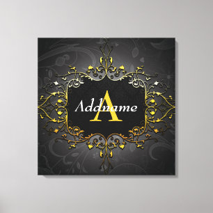 Add your name and initial canvas print