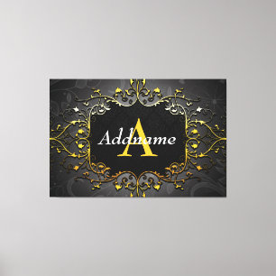Add your name and initial canvas print