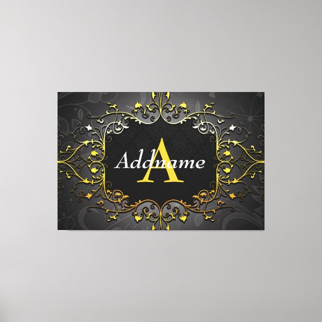 Add your name and initial canvas print (Front)
