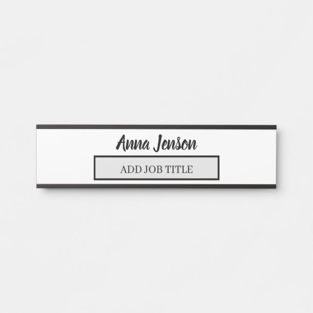 Add your name and job title to this Business Door Sign (Front)