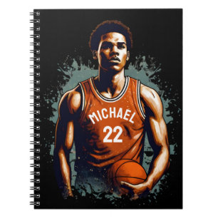 Add Your Name And Number basketball player Custom Notebook