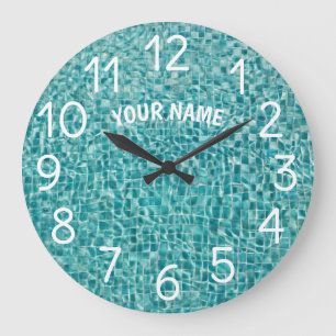 Add Your Name and Photo Swimming Pool Water    Lar Large Clock
