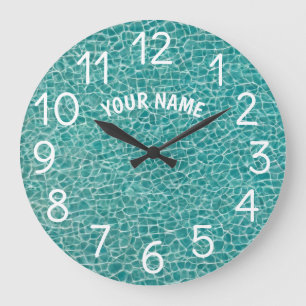 Add Your Name and Photo Swimming Pool Water    Lar Large Clock