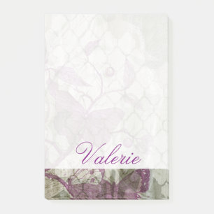 Add Your Name Arabesque Butterflies III Post-it Notes