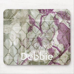 Add Your Name Arabesque Butterflies IV Mouse Mat