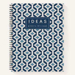 Add Your Name   Atomic Era Inspired Geometric Notebook