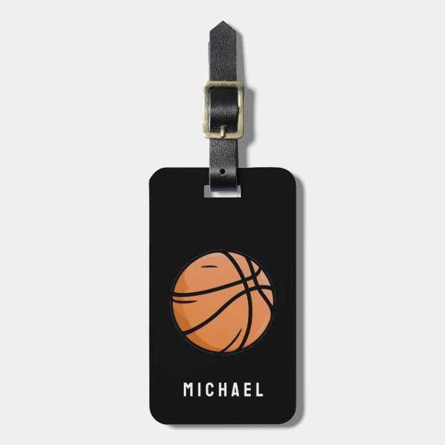 Add Your Name Basketball Personalised Vintage      Luggage Tag (Front Vertical)