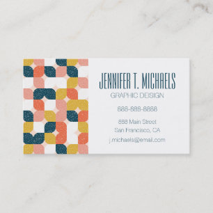 Add Your Name   Bauhaus Retro Geometric Pattern Business Card