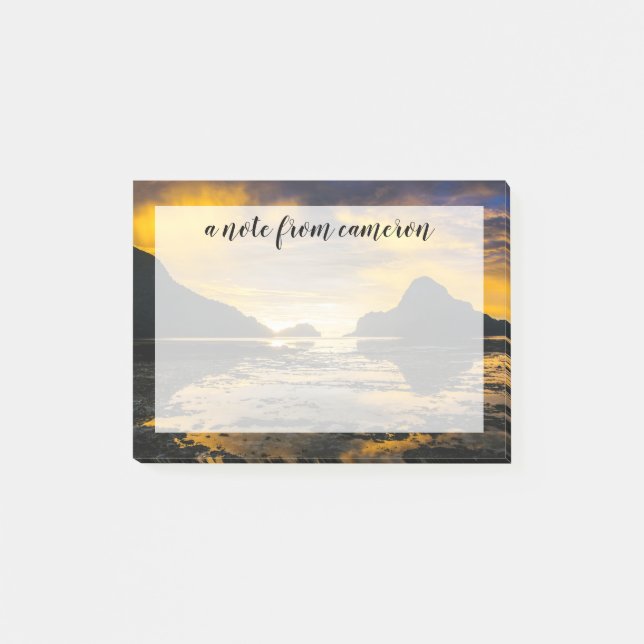 Add Your Name | Bay Of El Nido Sunset Post-it Notes (Front)