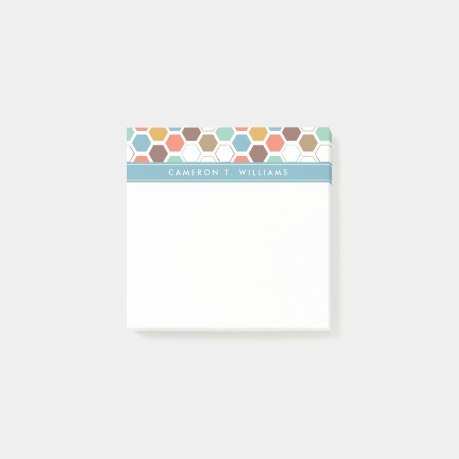 Add Your Name | Bee Hive Module Pattern Post-it Notes (Front)