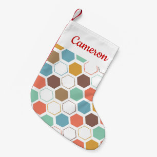 Add Your Name   Bee Hive Module Pattern Small Christmas Stocking