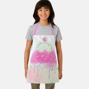 add your name big cake design apron