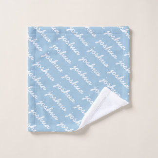 Add-Your-Name Blue  Cursive Name  Wash Cloth