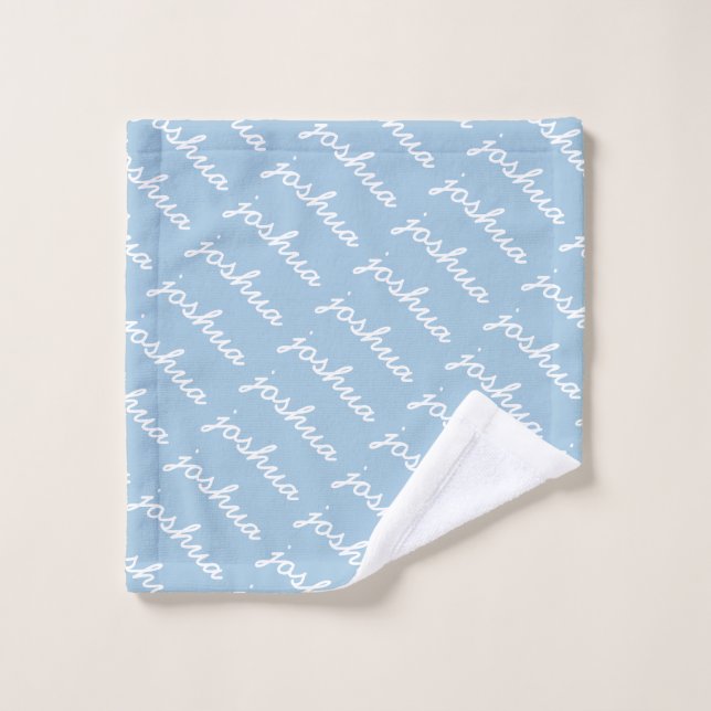 Add-Your-Name Blue  Cursive Name  Wash Cloth (Wash Cloth)