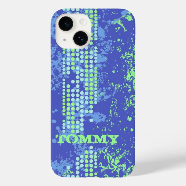 Add your name blue green surf style  Case-Mate iPhone case (Back)