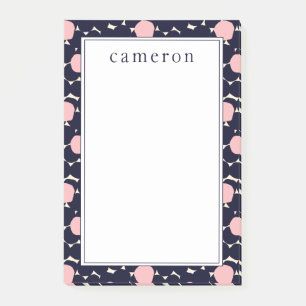 Add Your Name   Blue & Pink Large Dot Pattern Post-it Notes
