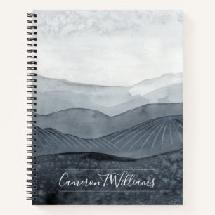 Add Your Name Blustering Grey Valley Notebook