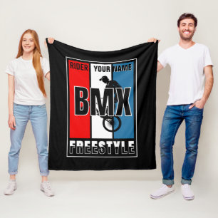 Add Your Name BMX Freestyle Rider Hoodie Drawstri Fleece Blanket