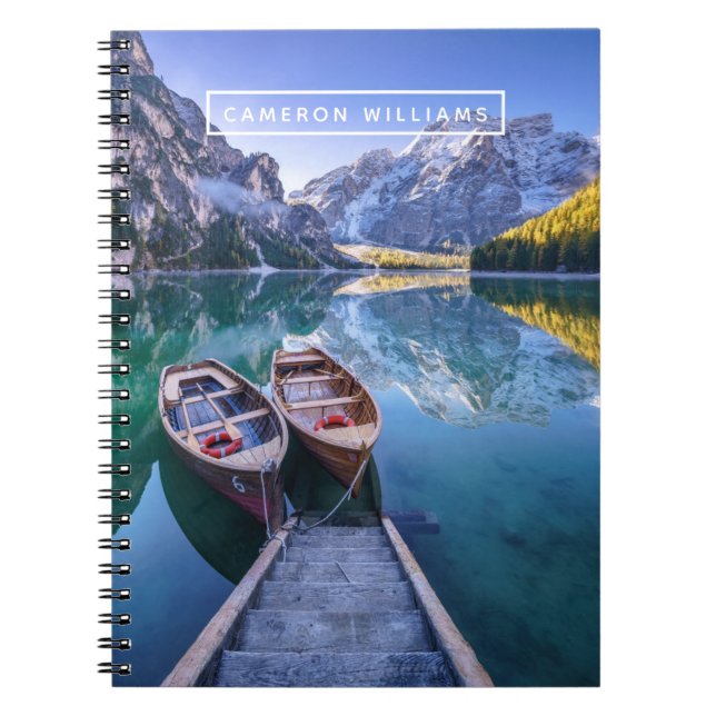 Add Your Name | Braies Lake | Dolomite Alps, Italy Notebook (Front)