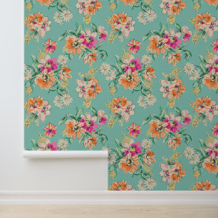 Add Your Name   Bright Sketch Floral Pattern Wallpaper