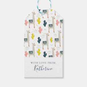 Add Your Name Cactus & Llamas Pattern Gift Tags