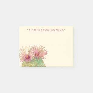 Add Your Name Cactus Pink Blossoms Post-it Notes
