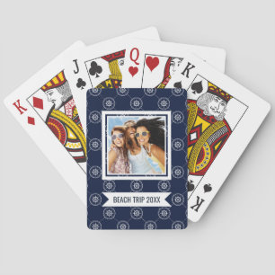 Add Your Name   Captain'S Wheel Pattern Playing Cards