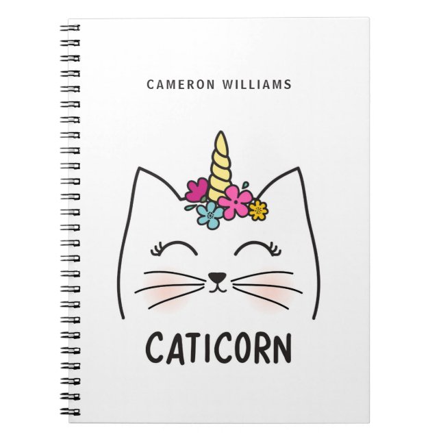 Add Your Name | Caticorn Notebook (Front)