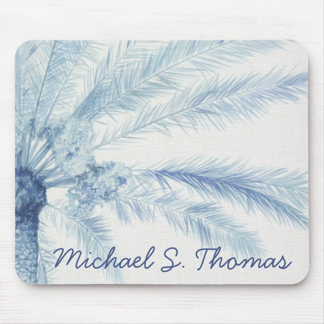 Add Your Name | Chambray Palms II Mouse Mat (Front)