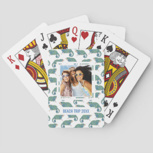 Add Your Name Chameleon Pattern Playing Cards