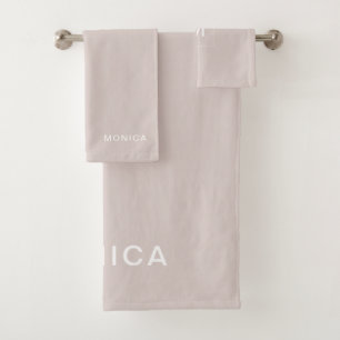 Add Your Name   Champagne Bath Towel Set