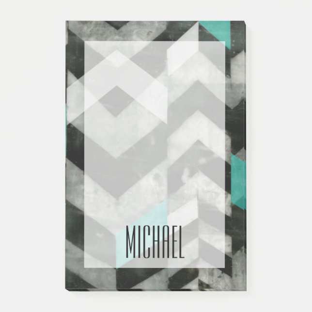 Add Your Name | Chevron Exclusion II Post-it Notes (Front)