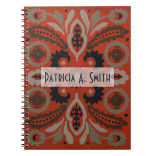 Add Your Name Cinnabar Suzani II Notebook