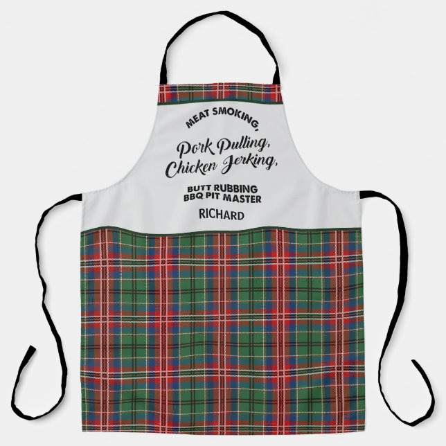 Add Your Name Clan MacCulloch Tartan Plaid Pattern Apron (Front)