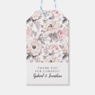 Add Your Name Classic Pink & Grey Pattern Gift Tags