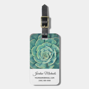 Add Your Name Close-up Succulent Luggage Tag