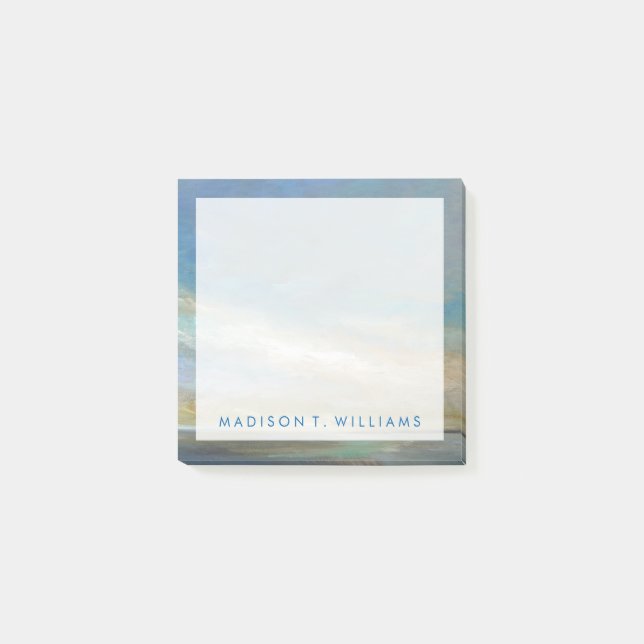 Add Your Name | Coastal Clouds with Ocean Post-it Notes (Front)