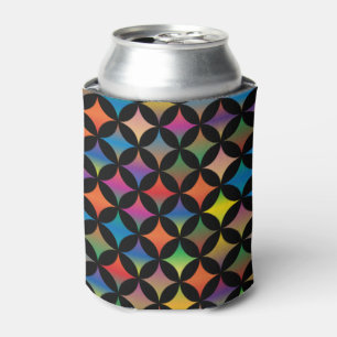 Add Your Name Colourful Diamonds on Black Can Cooler